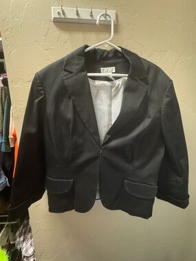 Worthington Black Stretch jacket with Polka Dot Lining